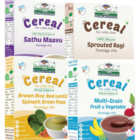 TummyFriendly Foods USDA Organic Certified Stage3 Sprouted Porridge Mixes Combo - 4 Packs With Brown Rice | Organic Baby Food for 8 Months Old Baby |4 Packs, 200g Each Cereal (800 g, Pack of 4, 8+ Months)