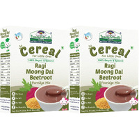 TummyFriendly Foods Organic Sprouted Ragi, Moong Dal, Beetroot Porridge Mix | 600g, (200g each pack) Cereal (600 g, Pack of 3, 6+ Months)