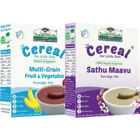 TummyFriendly Foods USDA Certified 100% Organic Sathu Maavu, Sprouted Multi Grain Porridge Mixes ,Made of Sprouted Whole Grains, Pulses & Nuts , Rich in Protein & healthy-Fat For Baby Weight Gain , Rich in Calcium, Iron, Fibre & Micro-Nutrients ,200g Each, 2Packs Cereal (400 g, Pack of 2, 8+ Months)