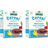 TummyFriendly Foods Organic Sprouted Multi Grain Fruit Vegetable Porridge Mix|400g, (200g each pack) Cereal (400 g, Pack of 2, 8+ Months)