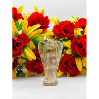 Crystal Quartz Carved Yellow Jade Gemstone Peace Angel Pocket Guardian Angel healing Statue 2 Inch