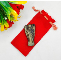 Pyrite Carved Yellow Jade Gemstone Peace Angel Pocket Guardian Angel healing Statue 2 Inch