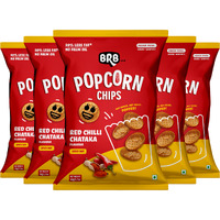 BRB Corn Popped Chips | Achaari Mirch - Flavour | Not Fried. Not Baked | 30% Less Oil, No Palm Oil, Healthy Snack | 5 x 48g Pack