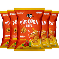 BRB Corn Popped Chips | Salsa - Flavour | Not Fried. Not Baked | 30% Less Oil, No Palm Oil, Healthy Snack | 5 x 48g Pack