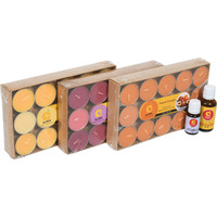 Aura Home Fragrances AURA Botanica Natural Fragranced Tea Light Candle Smokeless Colored Soy Wax Candle (White, Pack of 1)