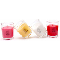 Aura Home Fragrances Unscented Shot Glass Candles Burn Time - 15-16 Hours Pack of Candle (Multicolor, Pack of 1)