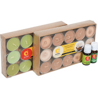 Aura Home Fragrances Botanica Fragrance Tea Light Candle Smokeless Colored Candles for Aromatherapy - Candle (White, Pack of 1)