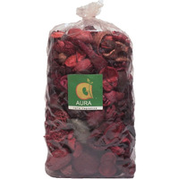 Aura Home Fragrances -Rose Potpourri-Fine-Living Fragrance -Natural Decoration - Mood Enhancer-Big Pouch Maroon Wild Flower Artificial Flower  with Pot (3 inch, Pack of 0, Flower Bunch)