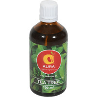Aura Tea Tree Essential Oil, 100% Natural, Pure & Undiluted, Best For Acne, Face, Skin & Hair (100 ML) (100 ml)