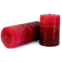 SHREE NATH DYE CHEM AURA Tritone Aroma Round Pillar Candle Richly English Rose Scented Pillar Candle Set of 2 Units - 2.8 X 4 (1) &Amp; 2.8 X 6 (1) Candle (Red, Pack of 2)