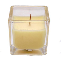 Aura Home Fragrances Square Diamond Glass Vanilla Scented Candles, Pack of 4 Candle (White, Pack of 4)