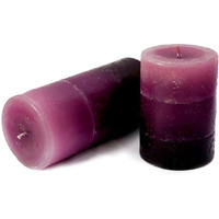 SHREE NATH DYE CHEM AURA Tritone Aroma Round Pillar Candle Richly Lavender Scented Pillar Candle Set of 2 Units - 2.8 X 4 (1) &Amp; 2.8 X 6 (1) Candle (Purple, Pack of 2)