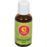 Aura Lemongrass Essential Oil, 100% Natural, Pure & Undiluted, Best For Hair, Skin, Diffuser & Refreshing Aroma (30 ML) (30 ml)