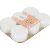 Aura Home Fragrances Large Tea Light Candle Unscented Candles, Diwali Candles (Pack of 6) Candle (White, Pack of 6)