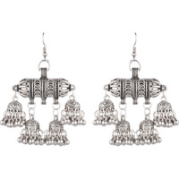 Prizetaa Silver Colour Jhummar Hook Alloy Drops & Danglers ()
