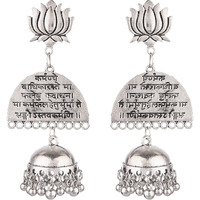 Prizetaa Bohemian Silver Lotus Jhumki Alloy Jhumki Earring ()