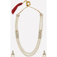 Prizetaa Alloy Gold-plated White Jewellery Set (Pack of 3)