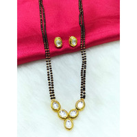 Prizetaa Brass Gold-plated Black Jewellery Set (Pack of 1)