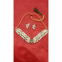 Prizetaa Alloy Gold-plated White Jewellery Set (Pack of 3)