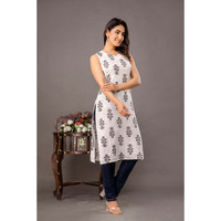 Blue Printed Midi Dress for Women