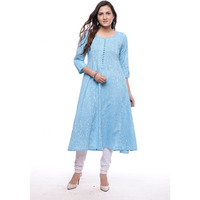 Ayan Skyblue::Skyblue Three Quarter Festive & Party Wear Anarkali Kurta for Girls