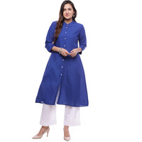 Ayan Blue::Blue Three Quarter Casual Wear A-Line Kurta for Girls