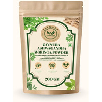 ZAYNURA AYURVEDA| Ashwagandha Moringa Powder | Stress Relief & Energy Booster | Superfood Blend for Immunity, Detox & Skin Health | Rich in Antioxidants | 100% Natural, Vegan & Non-GMO | 200g Pouch