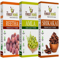 The Forest Herbs Natural Care From Nature 100% Natural Organic Amla, Reetha, Shikakai Powder For Hair Care For All Hair Type, 300G (Pack Of 3), 3 Count