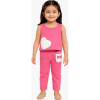 Veraa Cotton woven sleeveless Co-ord set-Pink