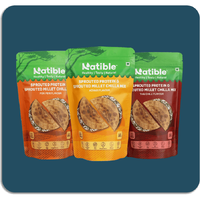 Sprouted Protein and Sprouted Millet Chilla Mix - Combo Pack of 3 (Achari, Thai Chilli & Peri Peri Flavour)