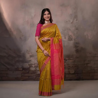 Narmaa - Orange Shot Pink (Green) With Rani Pink Resham Lehar Border