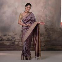 Narmaa - Wine Handwoven Pure Silk Saree With Plain Gold Zari Border
