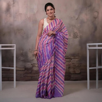 Dhanak - Lavender Leheriya Saree In Tussar Silk