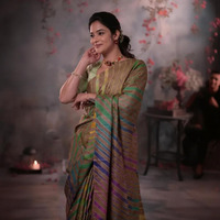 Dhanak - Light Brown Leheriya Saree In Tussar Silk