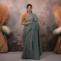 Dhanak - Grey Leheriya Saree In Tussar Silk