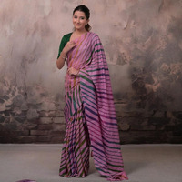Dhanak - Light Pink Leheriya Saree In Tussar Silk