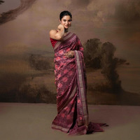 SAMBALPURI IKAT NATURAL DYES SAREE IN PURE SILK -4/3 PLY PURE MULBERRY SILK - ONION PINK