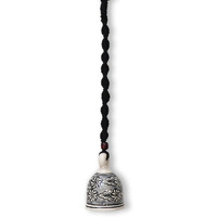 Gathari Macrame Ceramic Bells Bohemian Home Wall Dcor Handmade Home Wall Decor,Decorate Your Room, Home Decor Item for Room (Black, Single)