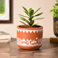 Gathari Terracotta Table Planters for Living Room Indoor Pot for Plant - Planters Pot for Home Decoration Plant Pot for Indoor Plants Pots for Plants (Plant Not Included) (Mandala)