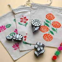 Stamp ART - Flowers Block Printing Stamps (6 Stamps) 4 Years to 8 Years