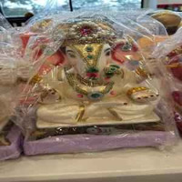 Traditional Ganesh Idol with Ornate Mukut 12 Inch