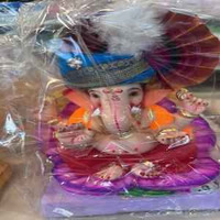 Traditional Ganesh Idol with Traditional Pagri 12 Inch