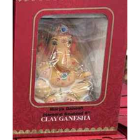 Traditional Ganesh Idol with Detailed Crown 6 Inch