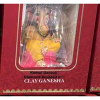 Traditional Eco Friendly Ganesh Idol with Kamal Inspired Design 6 Inch
