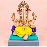 Hand-Sculpted Ganesh Idol with Mayureshwar Design | 12 Inch