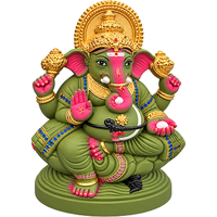 Traditional Ganesh Idol with Grand Crown Design 12 Inch