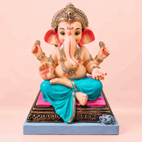 Traditional Paper Ganesh Idol in Padmasan Pose | 12 Inch