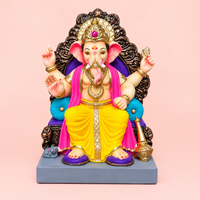 Eco Friendly Ganesh Idol with Grand Traditional Crown 21 Inch