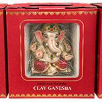 Traditional Ganesh Idol with Ornate Crown 6 Inch
