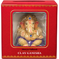 Traditional Ganesh Idol with Ornate Crown 6 Inch